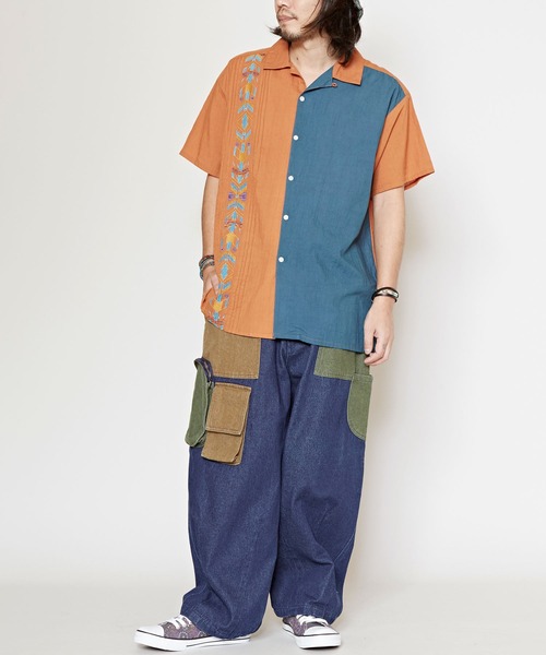 「チャイハネ」 デニムパンツ FREE カーキ メンズ_画像5