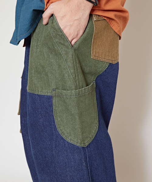 「チャイハネ」 デニムパンツ FREE カーキ メンズ_画像8