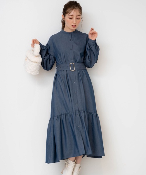 「NOELA」 長袖ワンピース M ピンク レディース_画像6