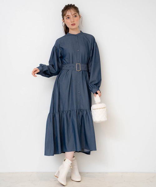 「NOELA」 長袖ワンピース M ピンク レディース_画像7