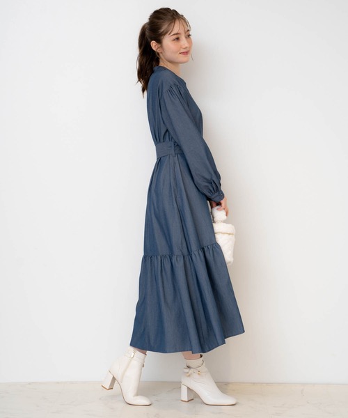 「NOELA」 長袖ワンピース M ピンク レディース_画像8