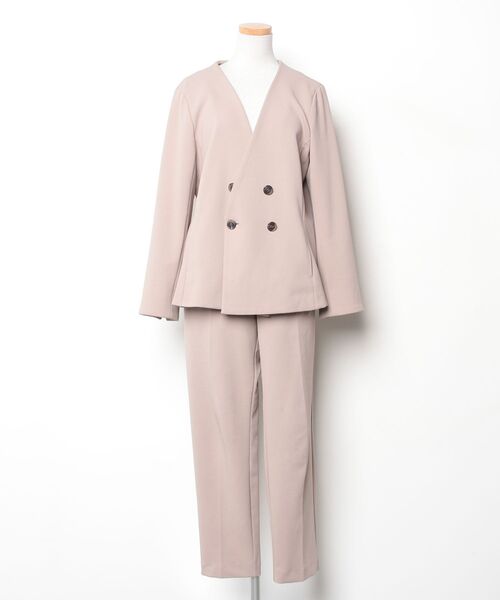n*o様 【新品未使用】Emilyan スーツ　ベージュ ビジネススーツ L Emilyan（エミリアン） パンツスーツ L ベージュ レディース