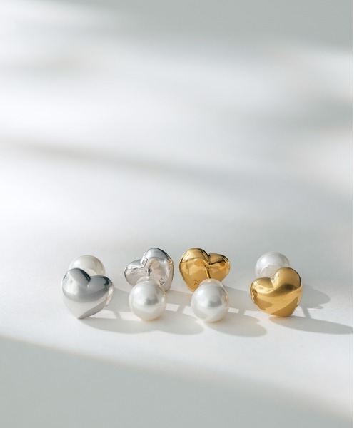 ピアス Pearl Pierced（Heart） レディース メンズの画像