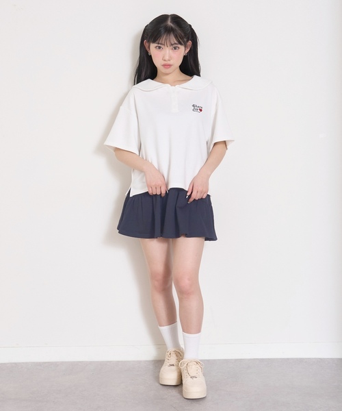 未使用 NBB WEEKEND セットアップ 上下 ポロ × スカート 1 LOVETOXIC セットアップ 「吸水速乾」セーラーポロセットアップ キッズ