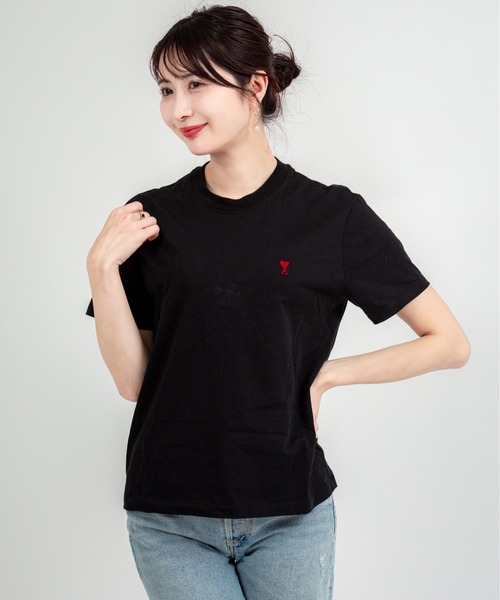 ami 半袖 Tシャツ 黒 AMI Alexandre Mattiussi tシャツ 半袖 「Ami Paris」オーガニック