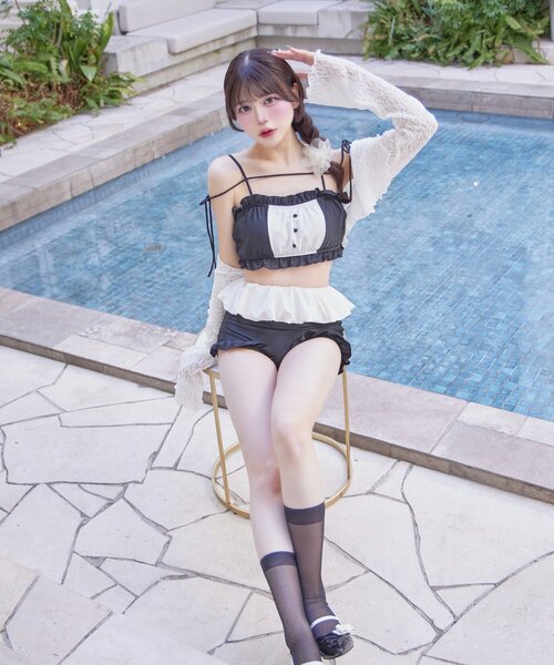 Belle Charme 水着 「Belle Charme」Ruffle Swimwear ＆Lace Cardigan