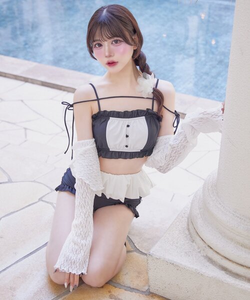 Belle Charme 水着 「Belle Charme」Ruffle Swimwear ＆Lace Cardigan