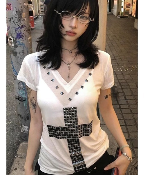 ViViDAY tシャツ 十字架透けtシャツ レディース : ZOZOTOWN Yahoo!店