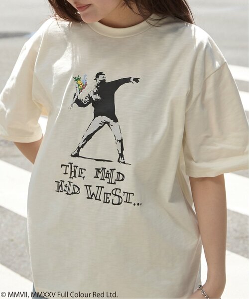 VENCE EXCHANGE tシャツ 「接触冷感」Banksy バンクシー Love is in