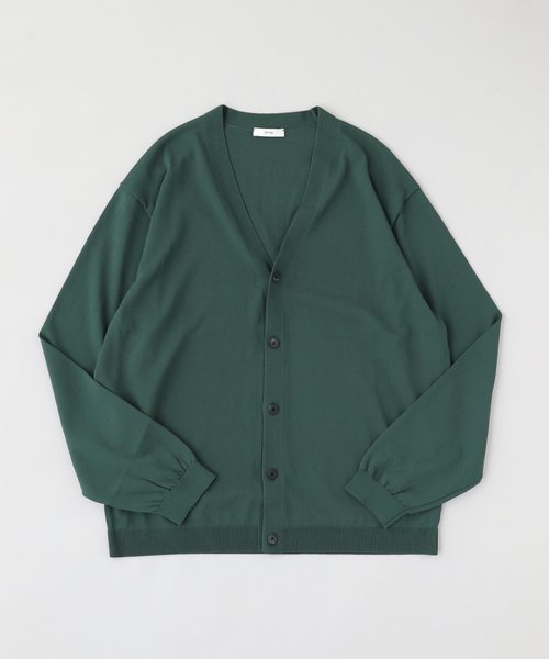 カーディガン ATON(エイトン) FINE ICE COTTON V-NECK CARDIGAN メンズ レディースの画像