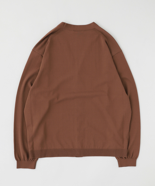カーディガン ATON(エイトン) FINE ICE COTTON V-NECK CARDIGAN メンズ レディースの画像