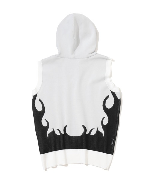 ベスト ジレ Duel Hooded Knit Mesh Vest | WOMEN レディースの画像