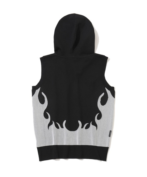 ベスト ジレ Duel Hooded Knit Mesh Vest | WOMEN レディースの画像