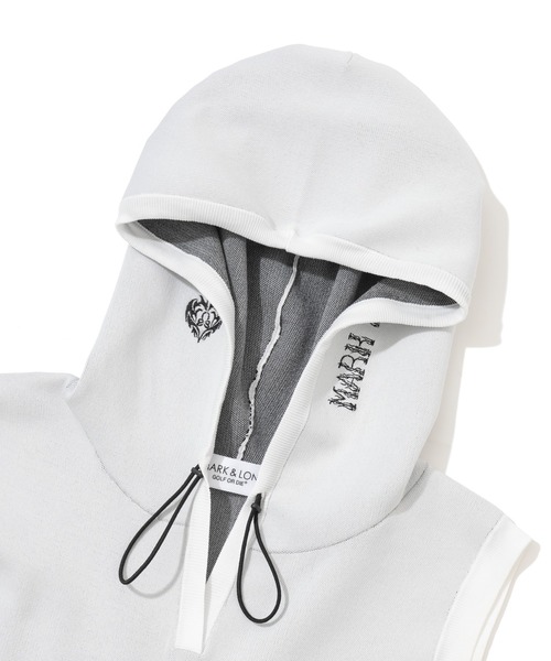 ベスト ジレ Duel Hooded Knit Mesh Vest | WOMEN レディースの画像