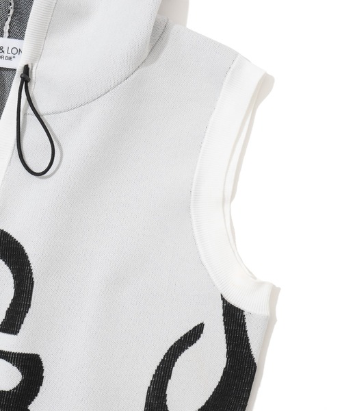 ベスト ジレ Duel Hooded Knit Mesh Vest | WOMEN レディースの画像