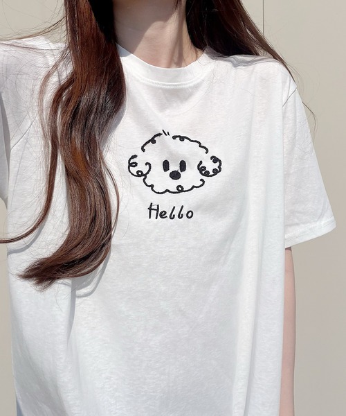 Nana tシャツ 半袖 ゆる犬刺繍Tシャツ レディース : ZOZOTOWN Yahoo!店