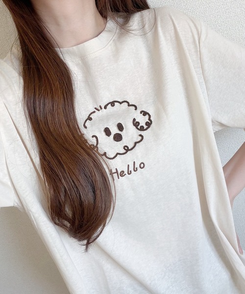 Nana tシャツ 半袖 ゆる犬刺繍Tシャツ レディース : ZOZOTOWN Yahoo!店