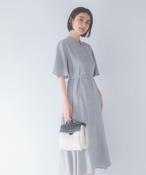 ワンピース 半袖 ウォッシャブルフレアスリーブワンピース : ZOZOTOWN