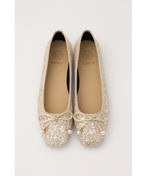「STACCATO」 フラットパンプス 23cm ゴールド レディース_画像5