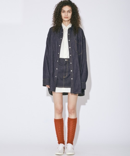 「beautiful people」 長袖シャツ 38 インディゴブルー レディース_画像2