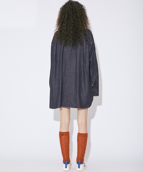 「beautiful people」 長袖シャツ 38 インディゴブルー レディース_画像4
