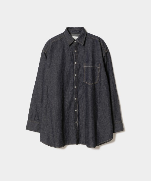 「beautiful people」 長袖シャツ 38 インディゴブルー レディース_画像8