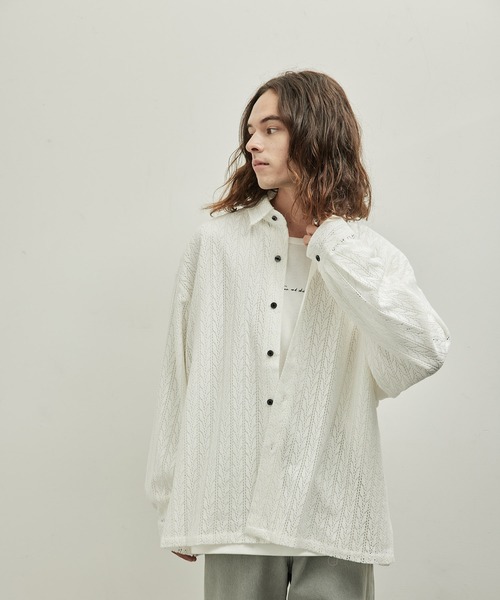 「JUNRED」 長袖シャツ M ホワイト メンズ_画像4