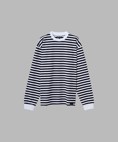 agnes b.（アニエスベー） tシャツ メンズ 細ボーダー コットン 長袖 T