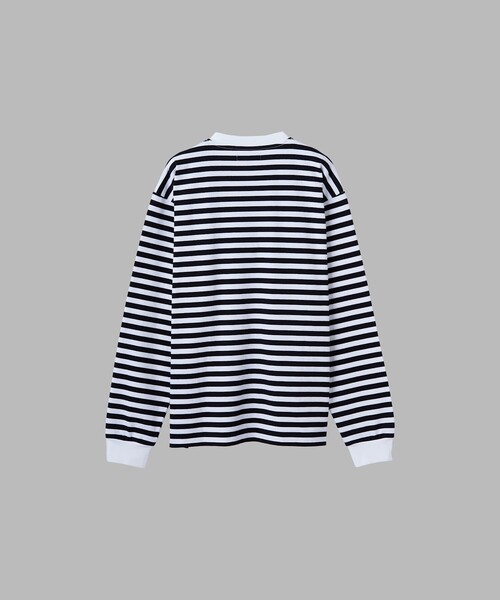 agnes b. homme ボーダー 長袖カットソー size2 agnes b.（アニエスベー） tシャツ メンズ 細ボーダー コットン 長袖 T