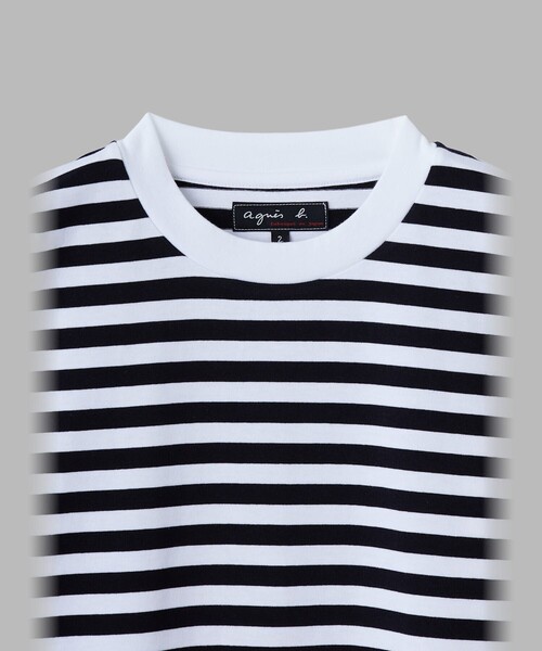 agnes b.（アニエスベー） tシャツ メンズ 細ボーダー コットン 長袖 T