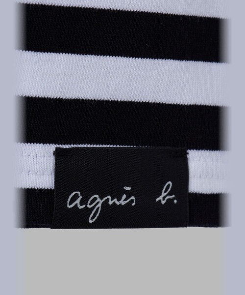 agnes b.（アニエスベー） tシャツ メンズ 細ボーダー コットン 長袖 T