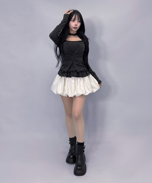 「FOLLOWIN」 キュロット SMALL グレー レディース_画像9