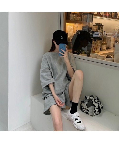 トップス、ショートパンツ　2点セット ショートパンツ+トップス2点セットのルームウェア セットアップ
