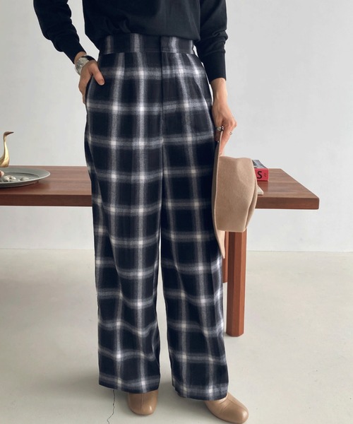 DOUX ARCHIVES パンツ チェック柄ワイドパンツ : ZOZOTOWN Yahoo!店