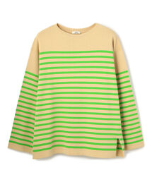 セーター ニット saby/サバイ/MILANO LIB BOAT NECK BORDER KNIT