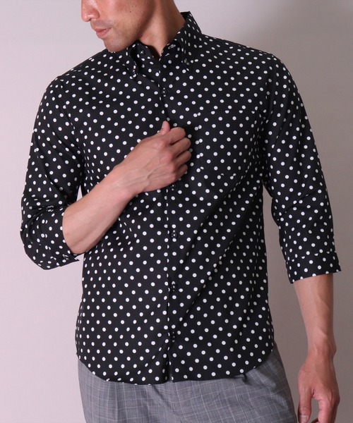 garsonwave（ギャルソンウェーブ） シャツ 「日本製」ドット プリント