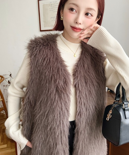 moment+ ベスト ジレ 「累計販売枚数1万枚突破！」Vネックロング