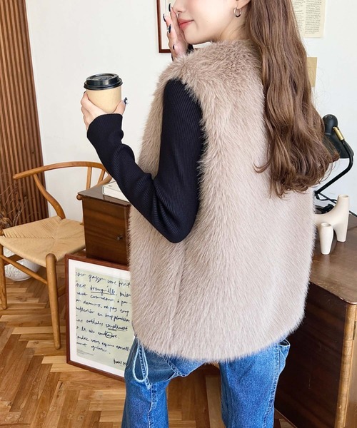 moment+ ベスト ジレ 「累計販売枚数1万枚突破！」Vネックロング