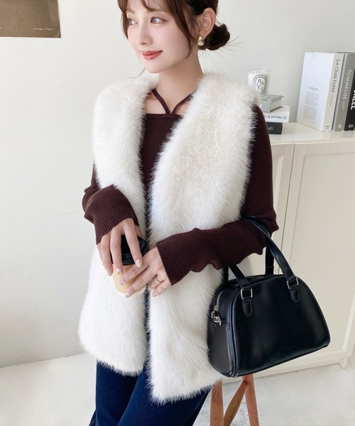 美品✩本物✩レッキス✩ファーベスト✩ジレ✩ロングベスト✩モスグリーン✩ふわふわ 51N6QONsLYL._SR240,220_.jpg