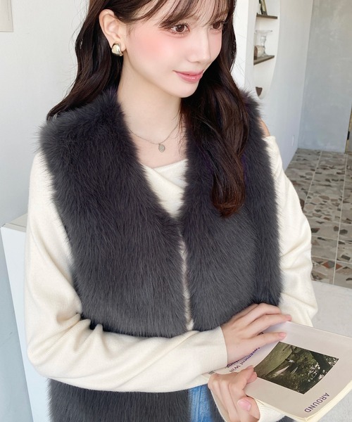 moment+ ベスト ジレ 「累計販売枚数1万枚突破！」Vネックロング