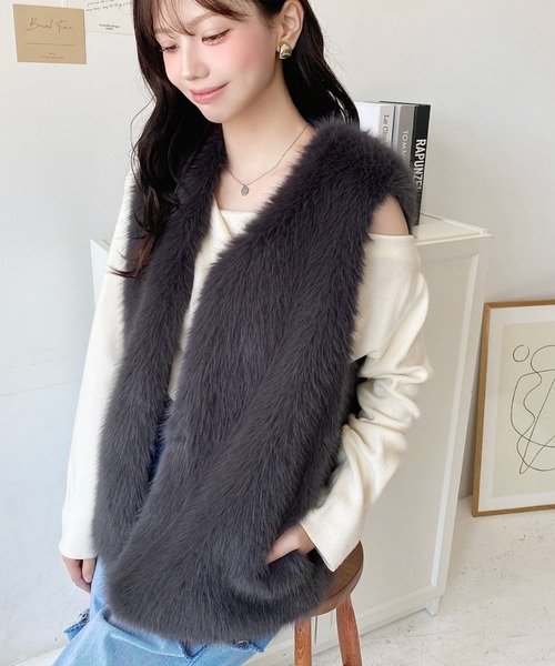 moment+ ベスト ジレ 「累計販売枚数1万枚突破！」Vネックロング