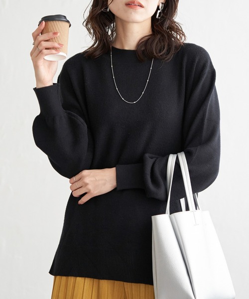 ikka（イッカ） ニット セーター クルーネックパフスリーブニットプル