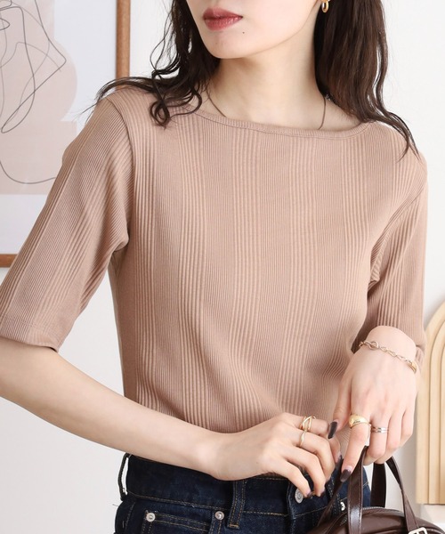 atONE（アットワン） tシャツ 前後2WAYランダムリブカットソー