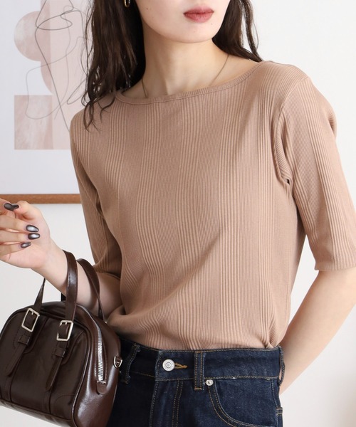 atONE（アットワン） tシャツ 前後2WAYランダムリブカットソー