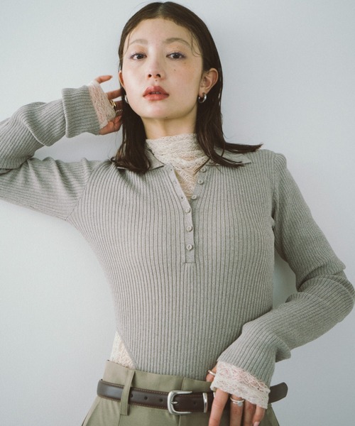 ポロニットボディスーツ HANNE ポロシャツ ポロ ポロニットボディスーツ レディース