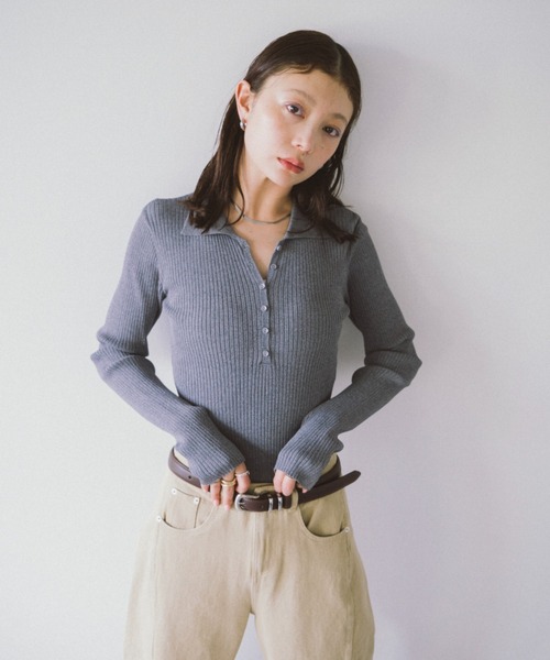 注目 HANNE ポロシャツ ポロ ポロニットボディスーツ レディース トップス