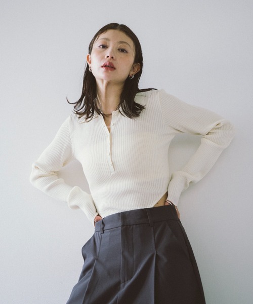ポロニットボディスーツ ポロニットボディスーツ / Polo Knit Bodysuit（ポロシャツ