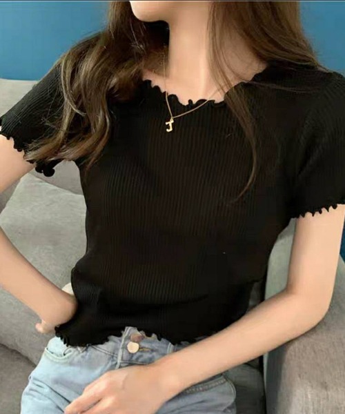 pumpkin port tシャツ Tシャツ リブ メローTシャツ レディース