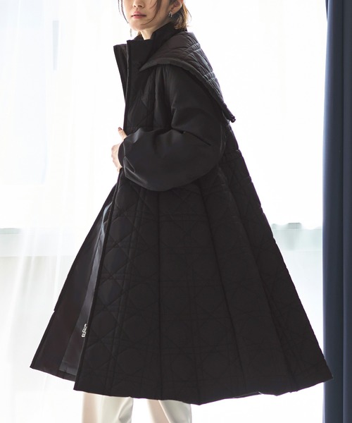 RUIRUE BOUTIQUE ミックスステッチ・フーディーパテッドコート RUIRUE BOUTIQUE ダウンコート ダウンジャケット 2way