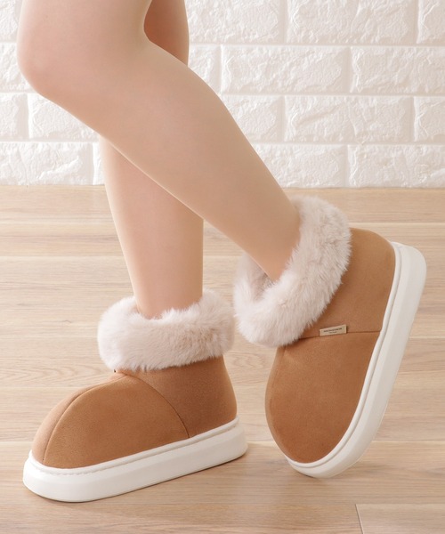 はるか様 スエードファースリッパ サイズ39 Lace Ladies（レースレディース） スリッパ スエード調 ファー付き